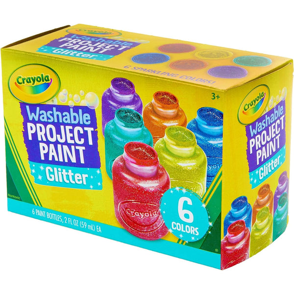 Crayola Washable Glitter Paint Great for Classroom Projects 6 Count 54-2400  - AliExpress