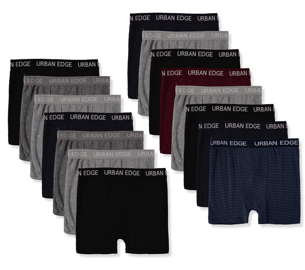 3 Pack Urban Edge Men's Underwear Multipack Boxer Briefs, Assorted Color 