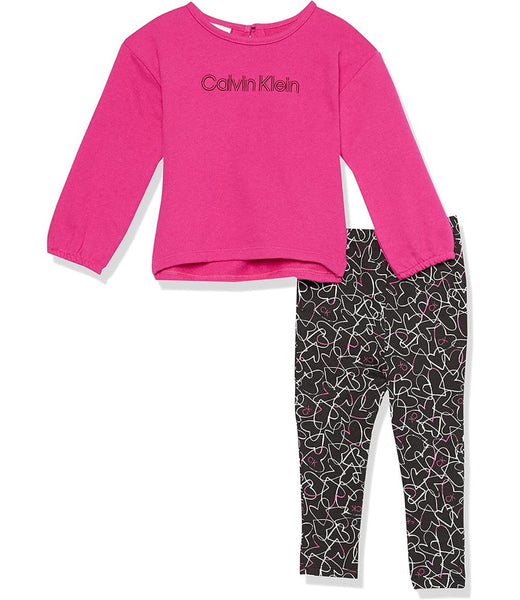 Calvin Klein Girls 12-24 Months 2-Piece Twist Top Legging Set