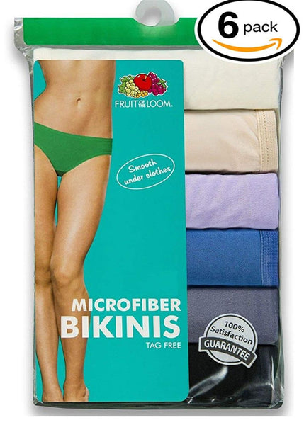 Fruit of the Loom Women's 5 Pack Microfiber Bikini Panties