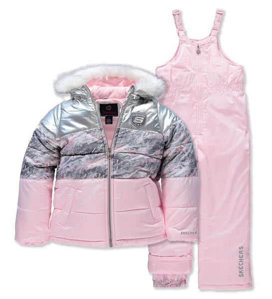 Skechers girls' shop 2-piece heavyweight snowsuit