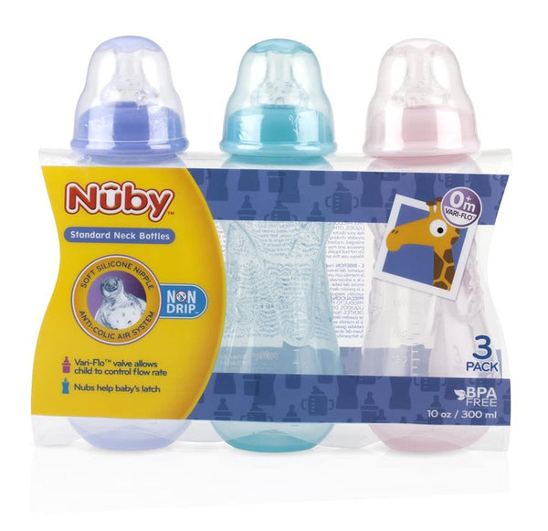 Nuby Printed Non-Drip Bottle 4 Ounce Colors May Vary