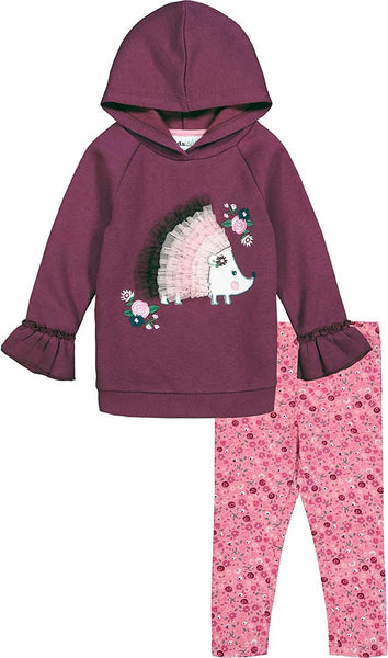 Kidtopia Girls 7-16 2-Piece Applique Hoodie Glitter Metallic