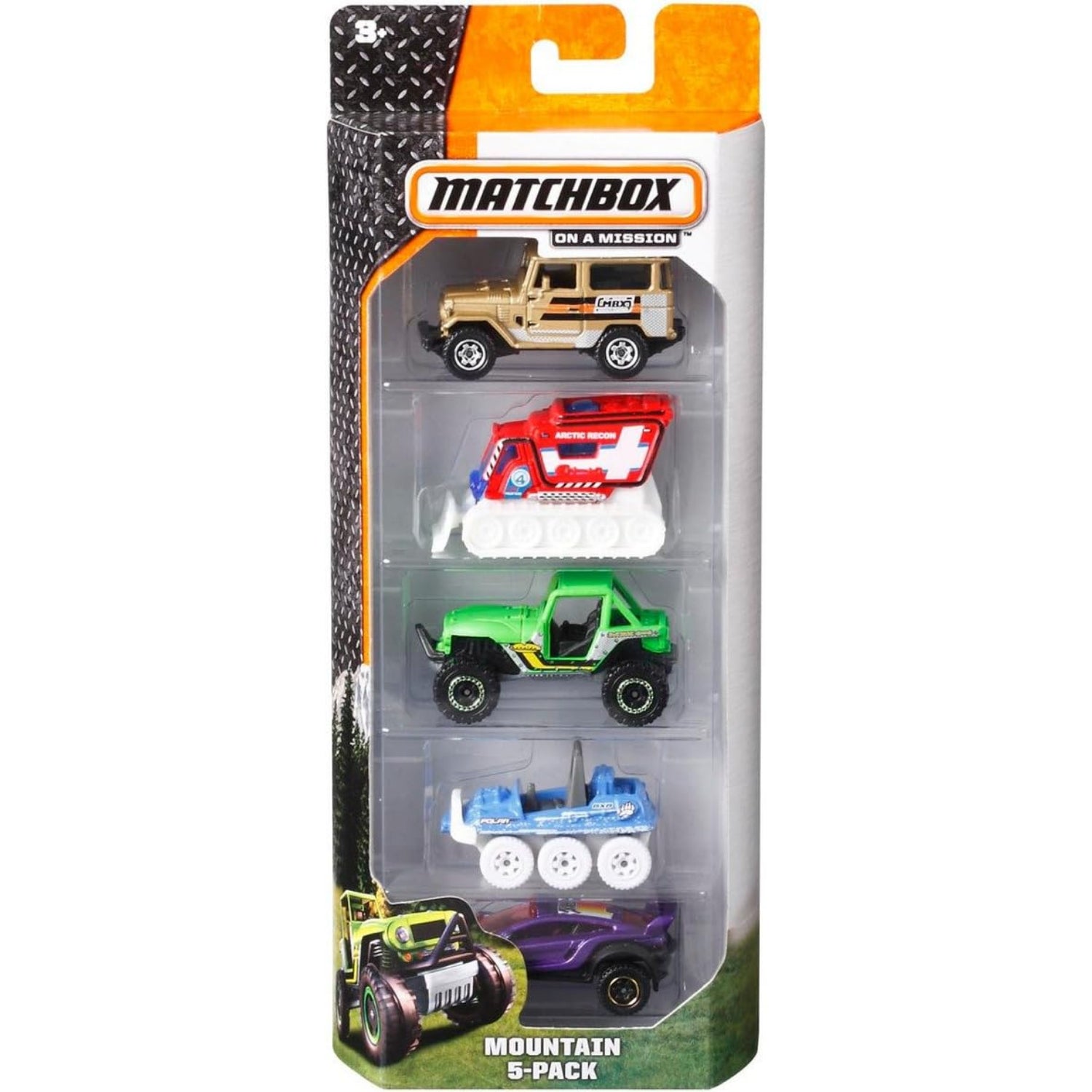 Mattel Matchbox 5-Pack of 1:64 Scale Vehicles, 5 Toy Car 