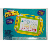 Create N Grow Rainbow Magnetic Sketcher with 2 Stampers, an Attached Stylus and a Slider Eraser - Jumbo Size! Colors May Vary