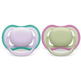 Philips Avent Ultra Air Pacifier, 0-6M, Fresh Lilac & Pastel Green - 2 Pack