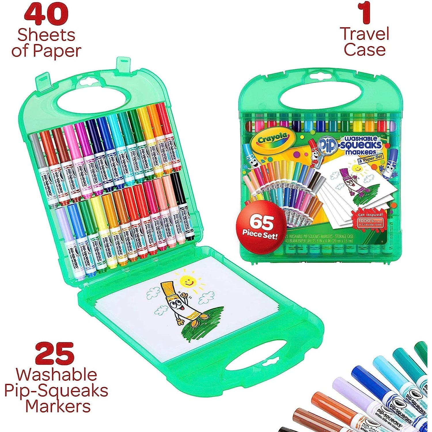 Crayola Washable Markers, Broad Point, Assorted Classic Colors, 40