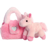 Aurora Fashionable Fancy Pals™ Plushy Pink™ Stuffed Animal - On-The-go Companions