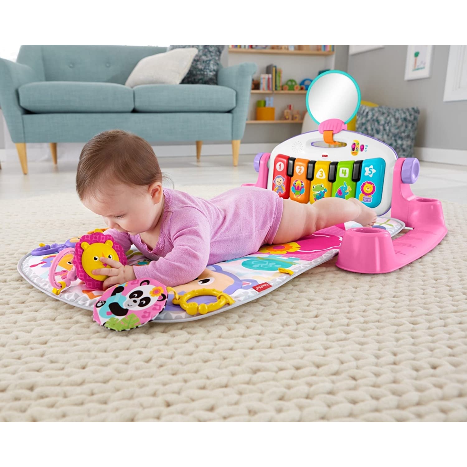 Fisher-Price Baby Playmat Deluxe Kick & Play Piano Gym With Musical -T ...