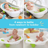 Fisher Price Baby Bath Tub, 4-In-1 Newborn To Toddler Tub With Bath Toys, Sling ‘n Seat Tub, Green