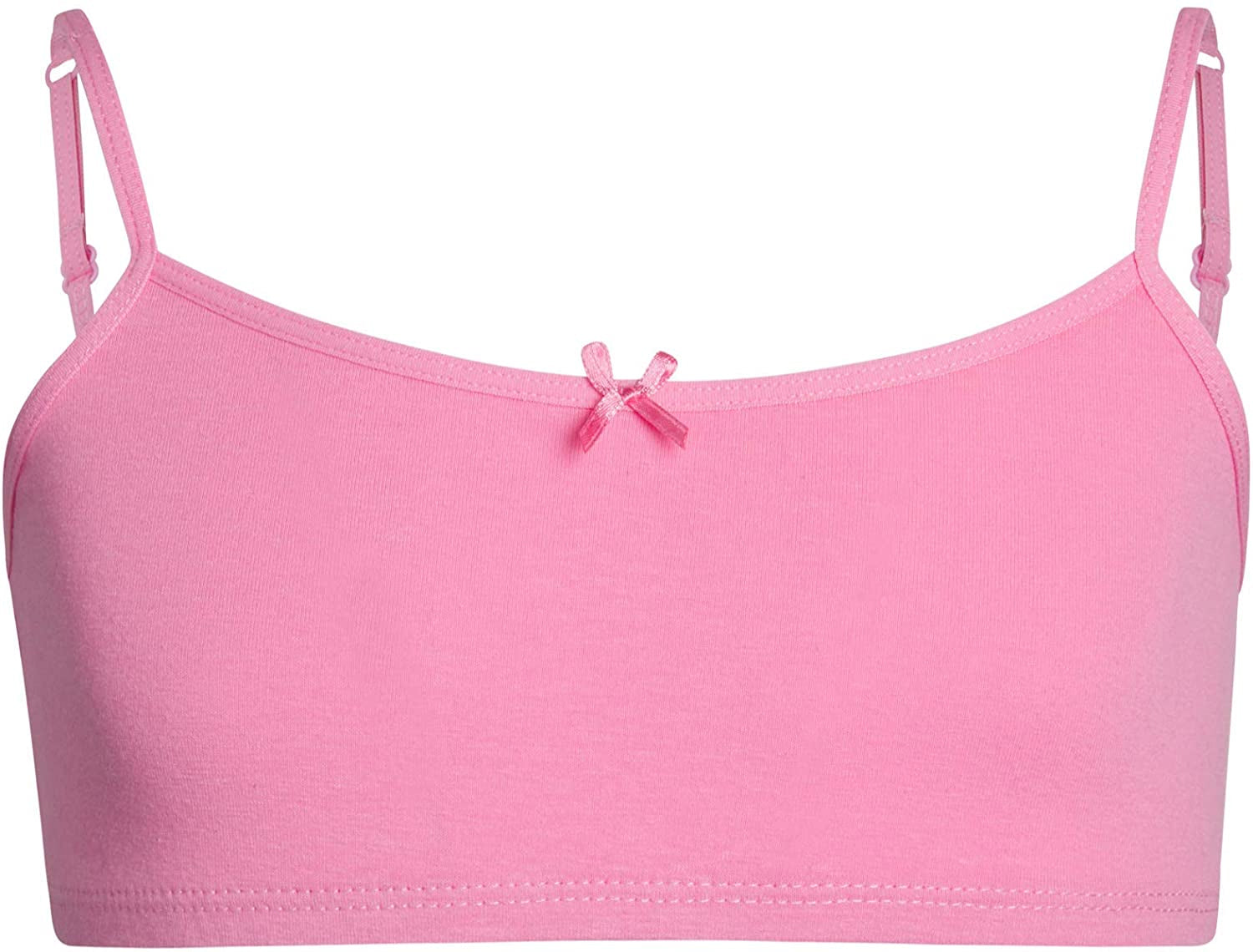 Girls 3pcs Solid Patched Detail Ribbed Knit Bralette