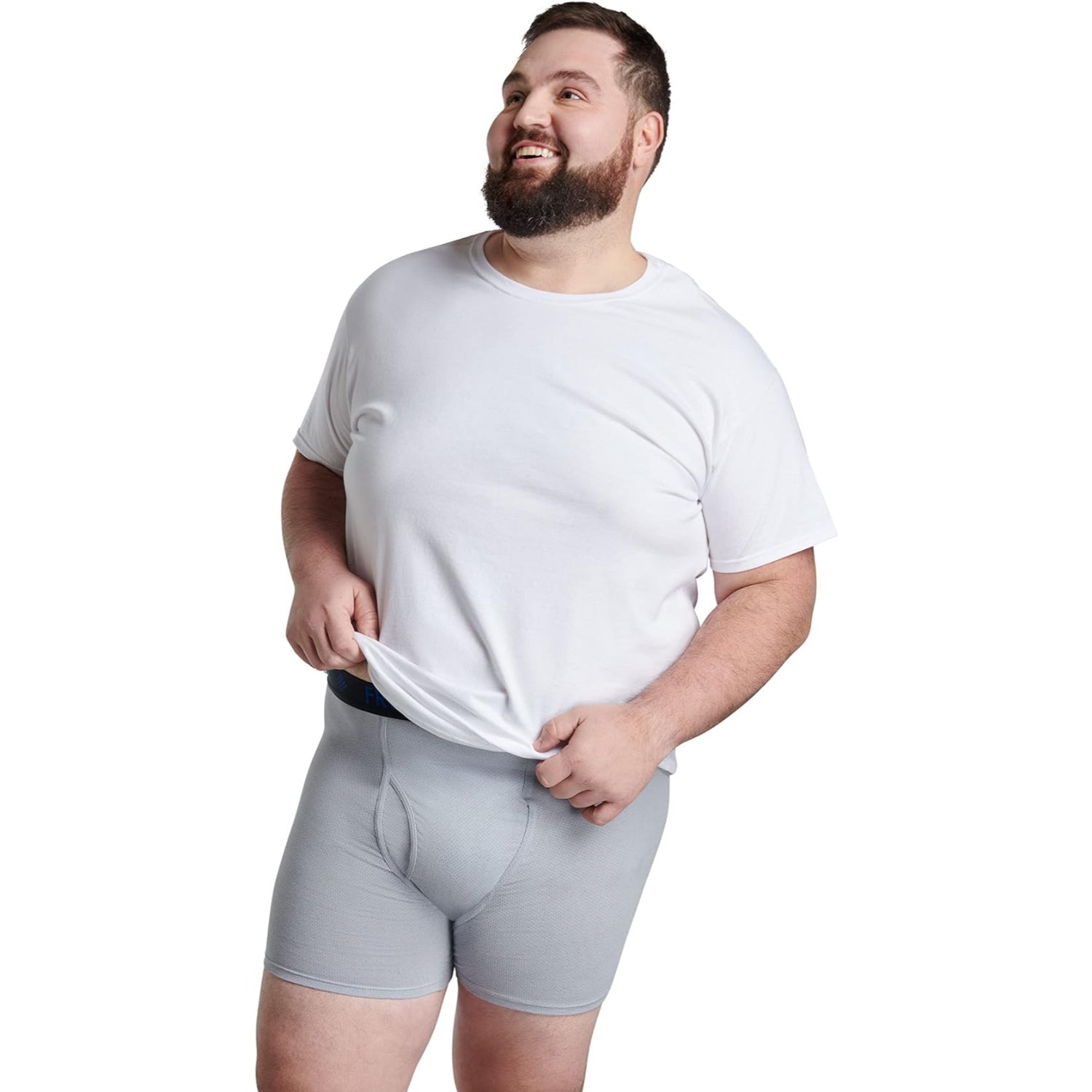 Men's BIG MAN Fruit of the Loom 3 Boxer Briefs Breathable Micro Mesh  Underwear