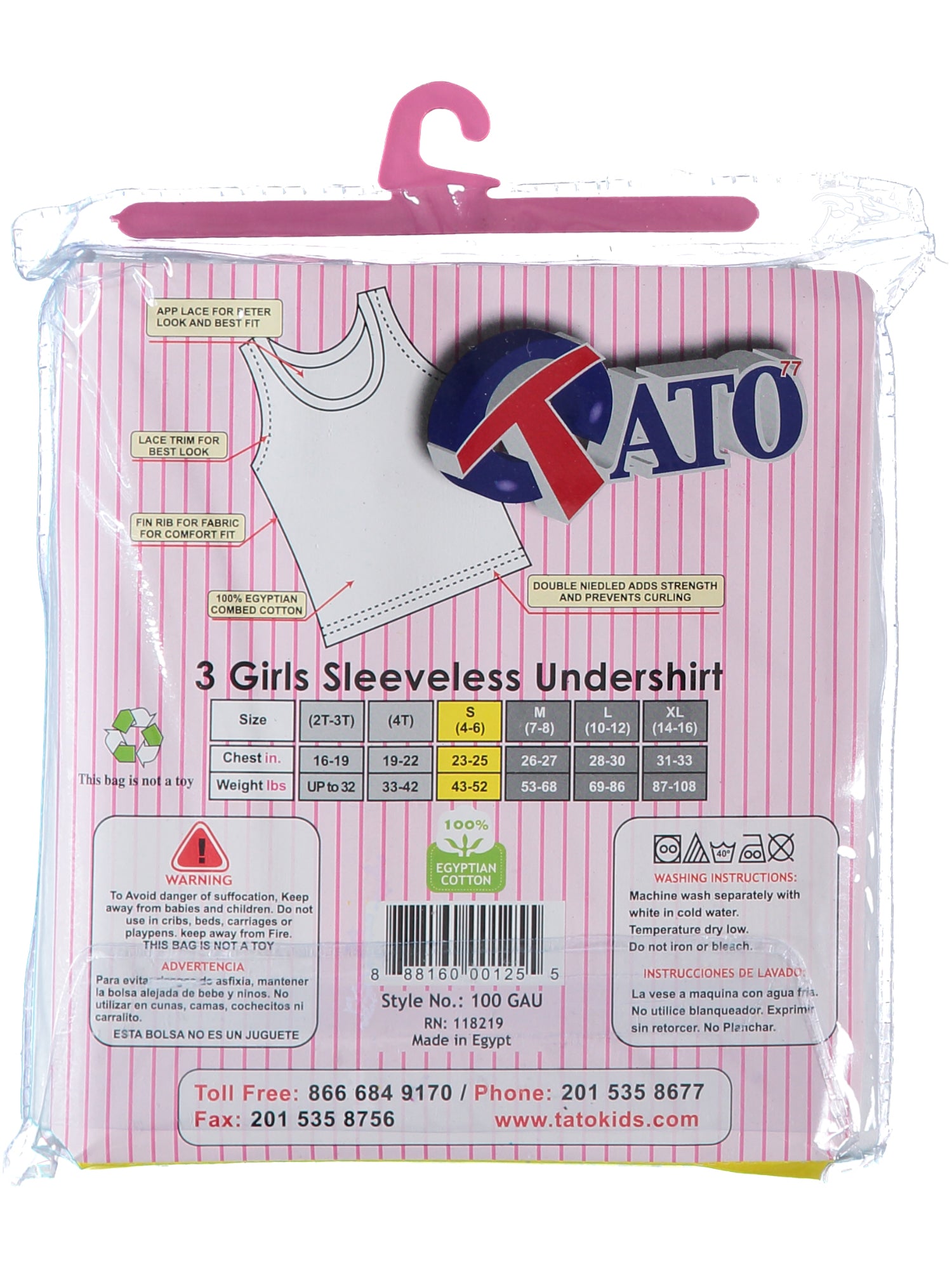 Tato Girls 2T-16 3 Pack Tank Undershirts – S&D Kids