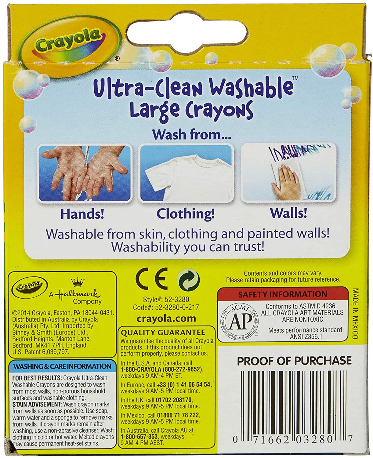 Crayola Large Washable Crayons 8 Count