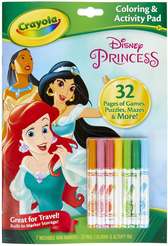 Crayola Disney Princess Color & Activity Book, 32 Coloring Pages & 7 M