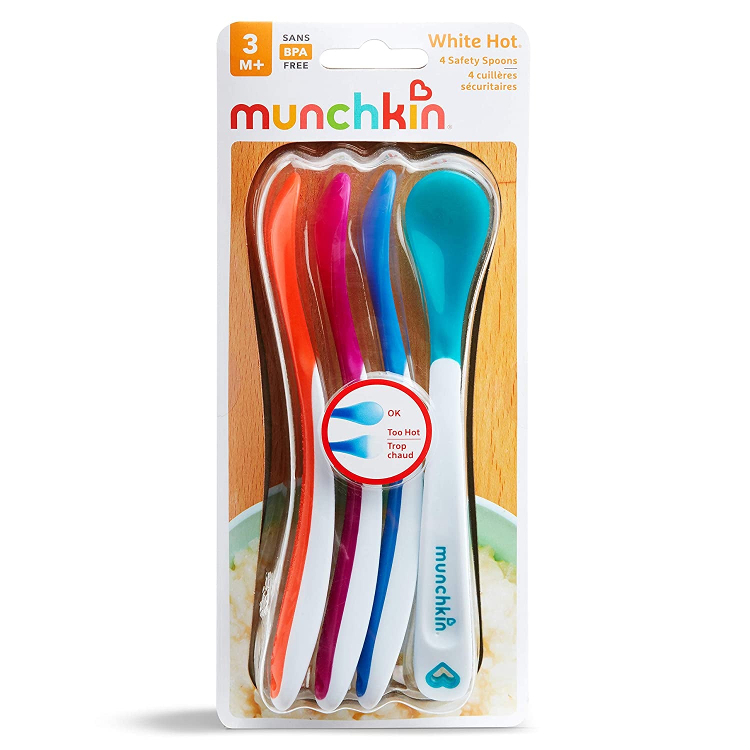 Munchkin White Hot Safety Spoons, Assorted Colors 4 Each - (Pack of 4) 