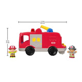 Fisher-Price Little People Fire Truck Toy with Lights and Sounds, 2 Firefighter Figures