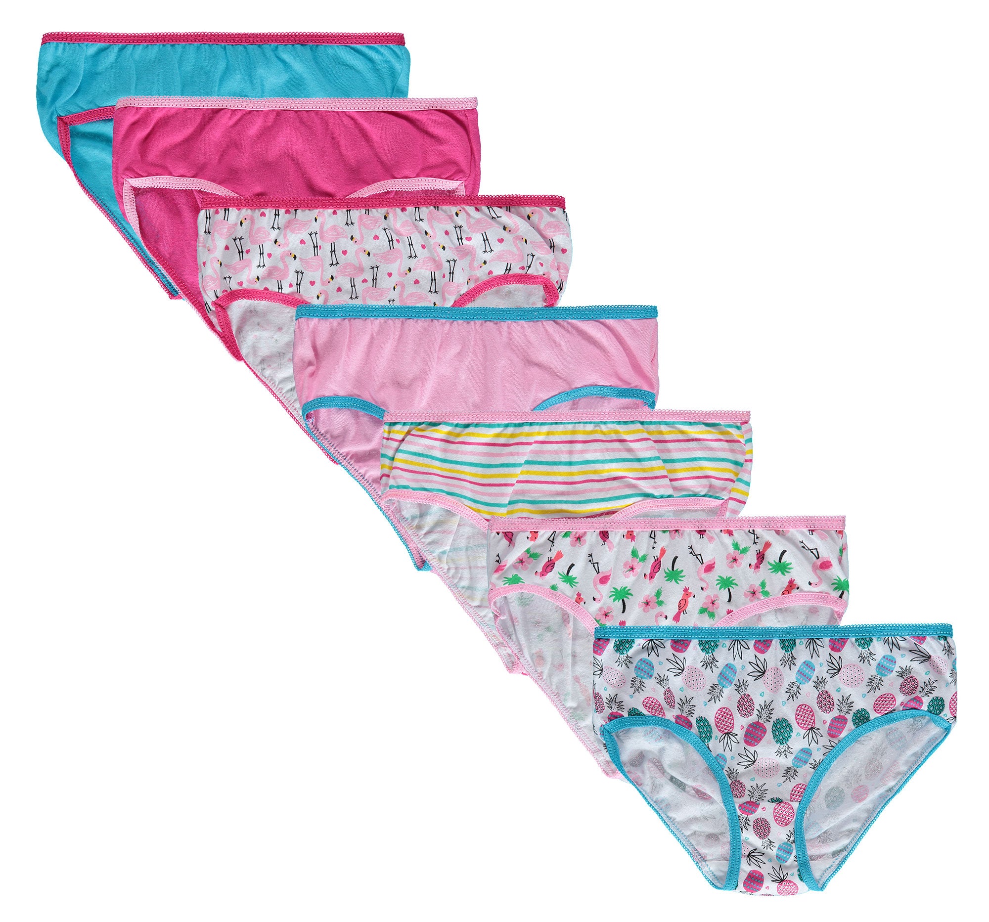Girls Cotton Blend Assorted Printed Underwear Size 14 - at -   