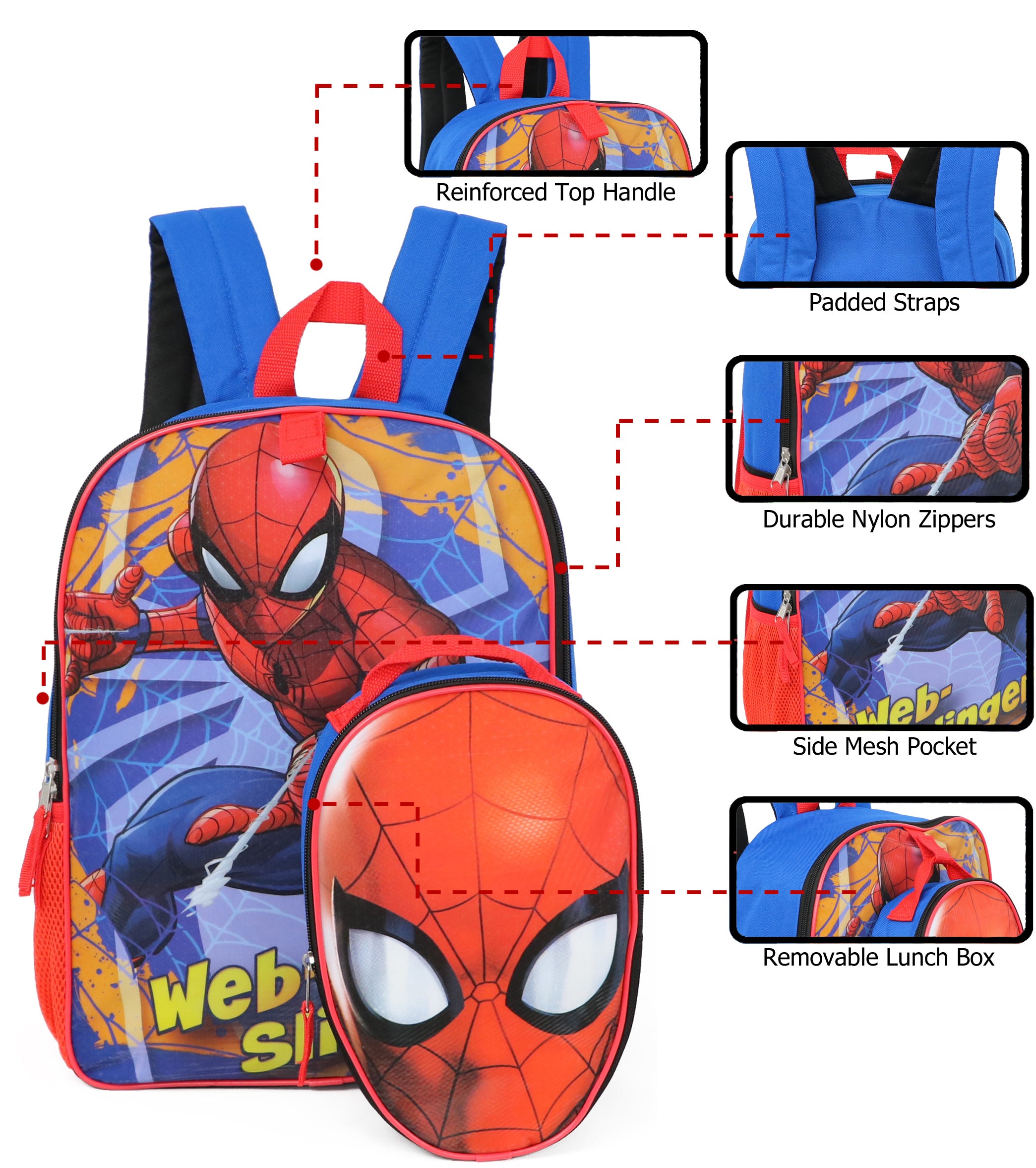 Disney Cartoon Spiderman Backpack Back to School Bag Students