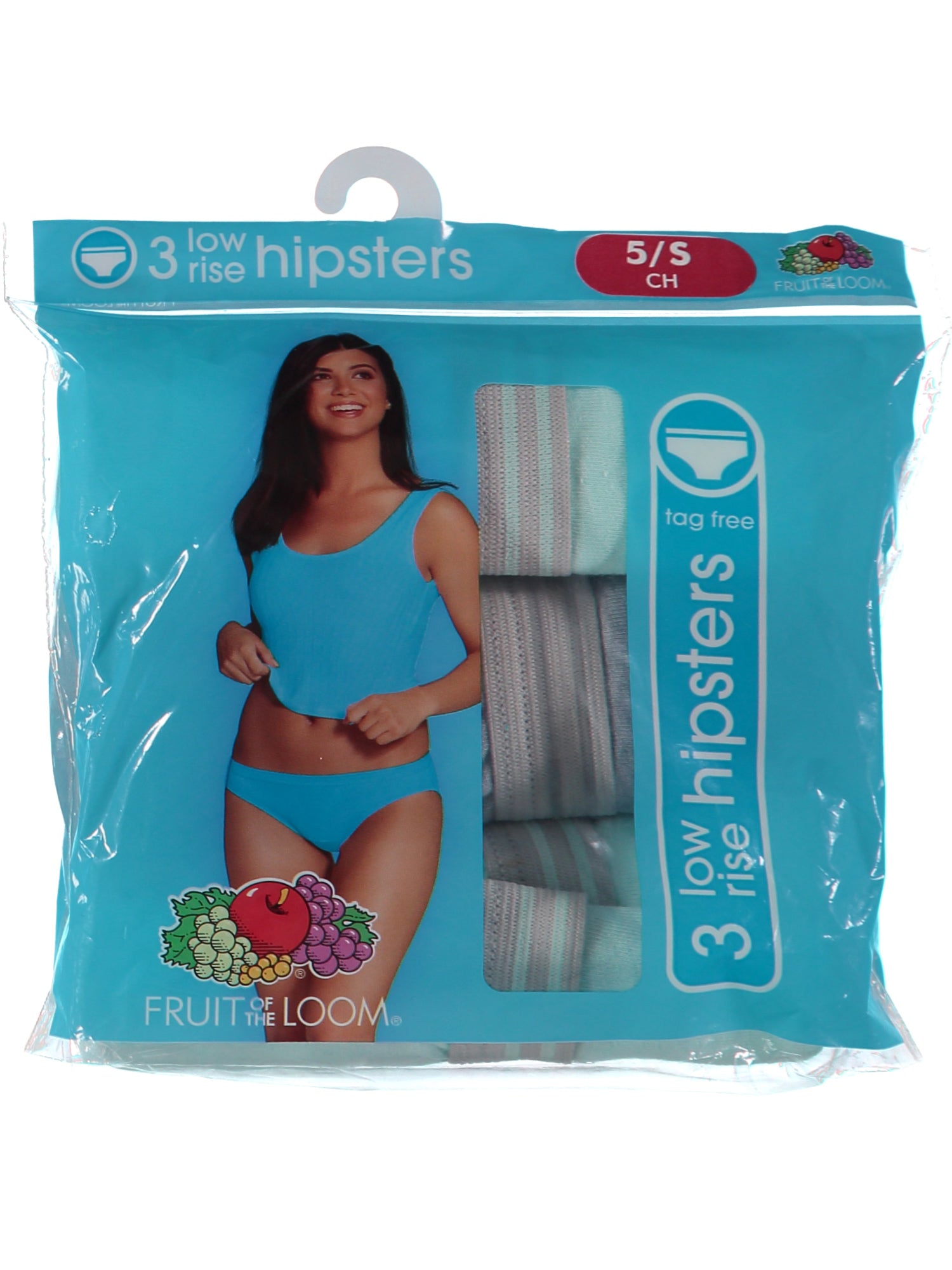 Fruit of the Loom Women's 3 Bikini Assorted Cotton Tag Free Size 8
