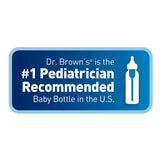 Dr. Browns Natural Flow Options+ Narrow Glass Baby Bottles, 8oz, 2-Pack, with Level 1 Slow Flow Nipple