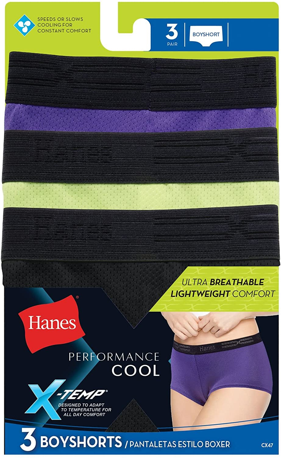 Hanes ~ 6-Pair Women's Boyshorts Underwear Panties Polyester