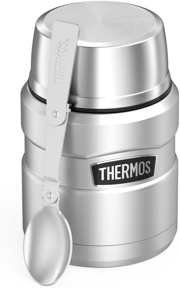 THERMOS Stainless King Vacuum-Insulated Food Jar Spoon Ounce, Matte Rose  Pink