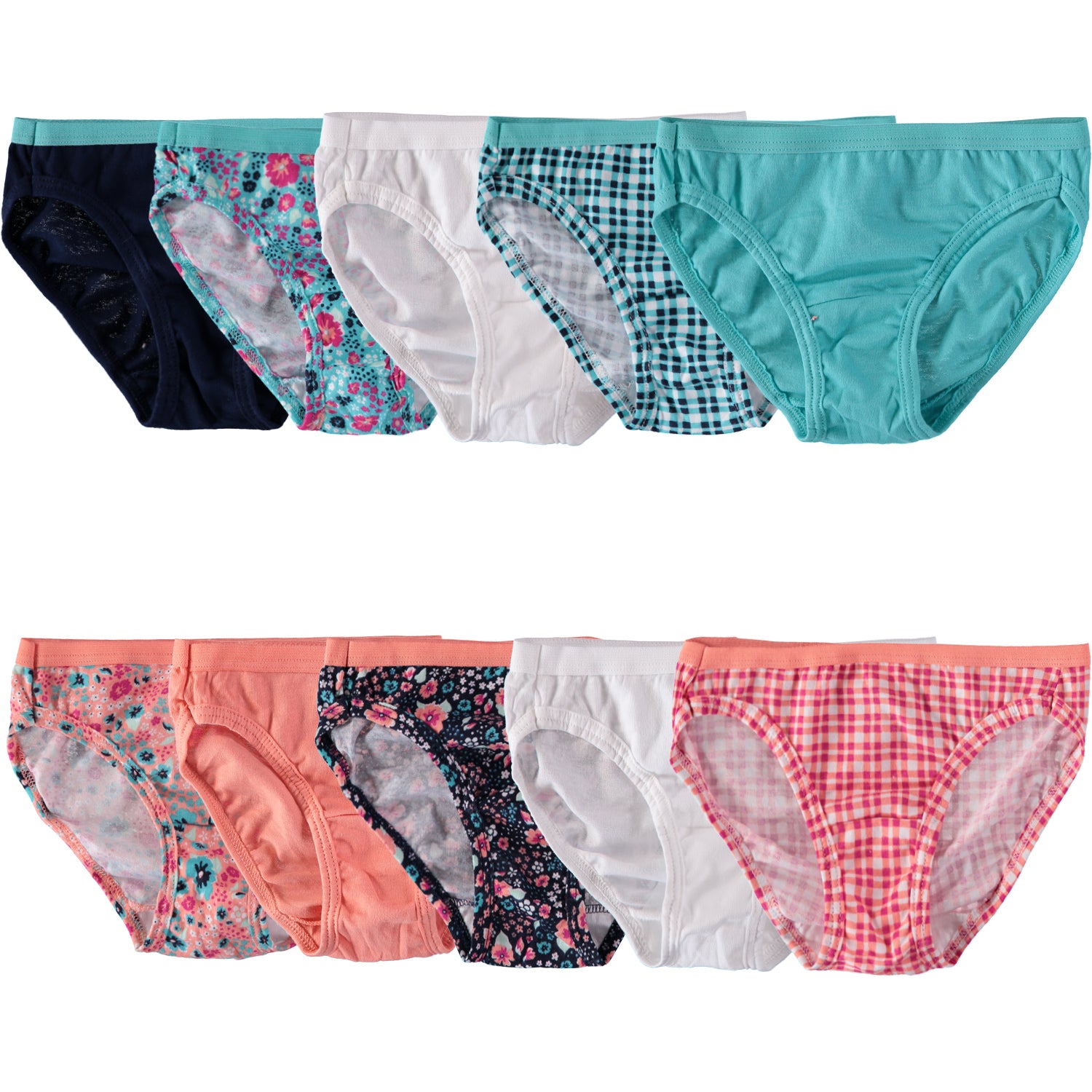Buy Fruit of the Loom Girls' Big Cotton Bikini Underwear, 14 Pack - Fashion  Assorted, 10 at