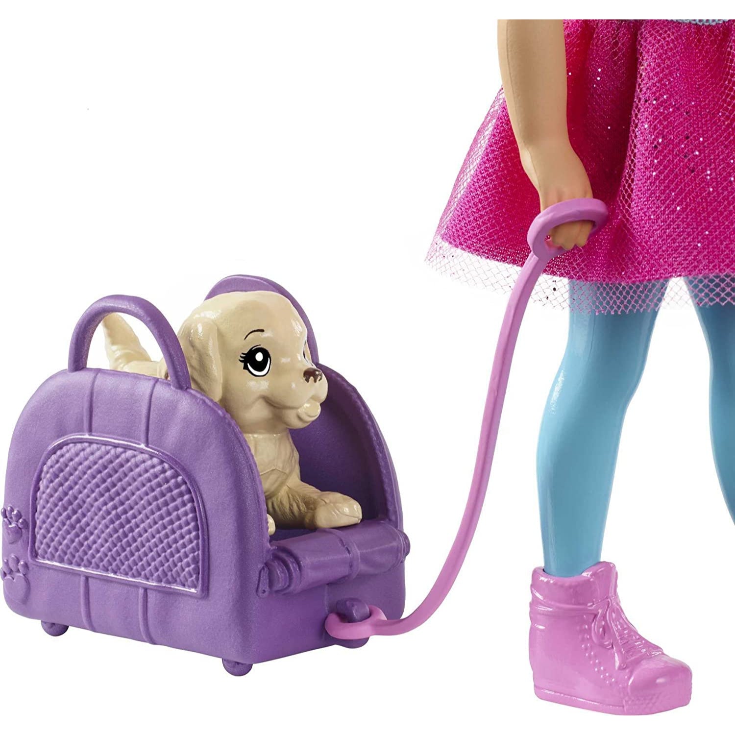 barbie travel doll and puppy playset