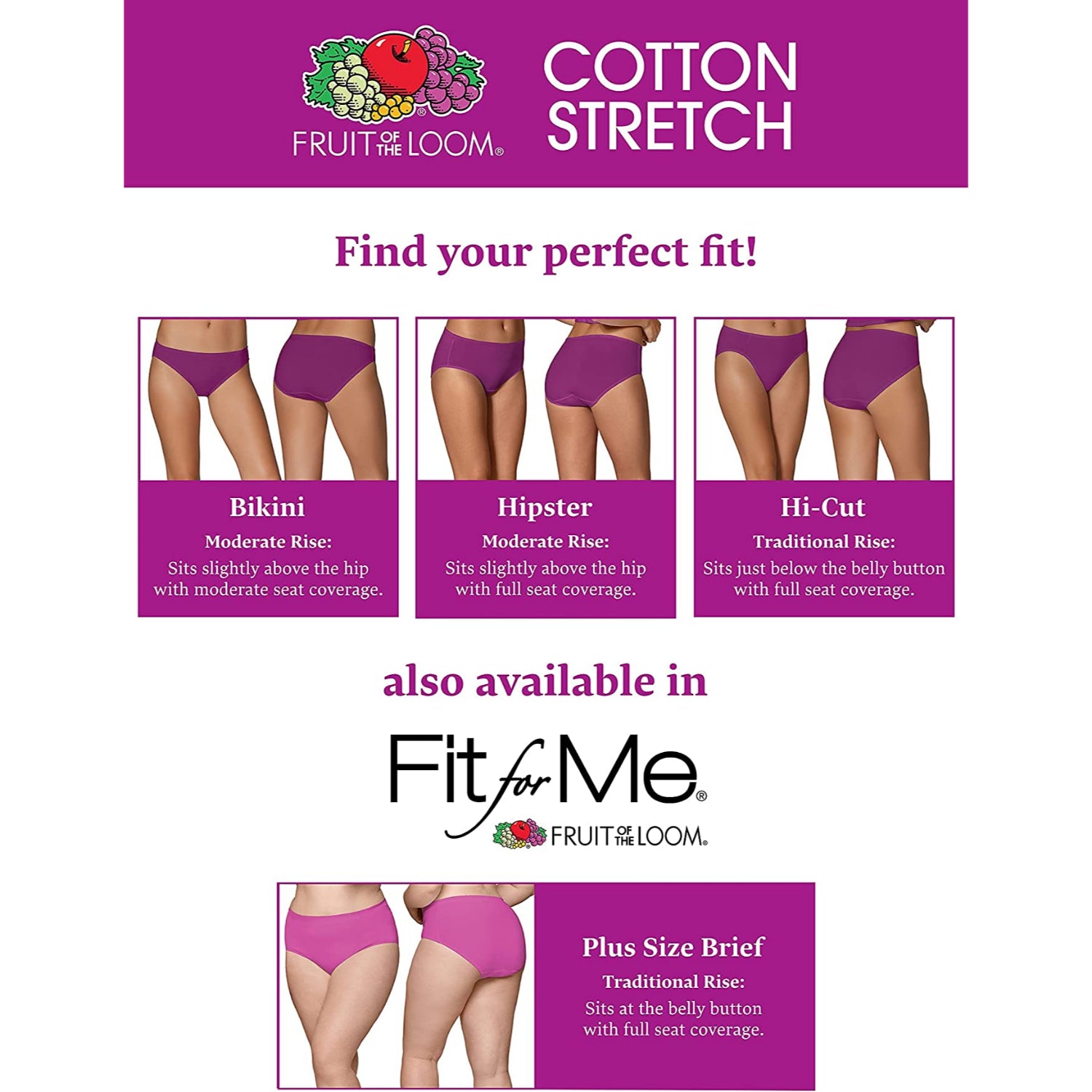 Fruit of the Loom Womens Beyondsoft Underwear (Regular & Plus Size) :  : Clothing, Shoes & Accessories