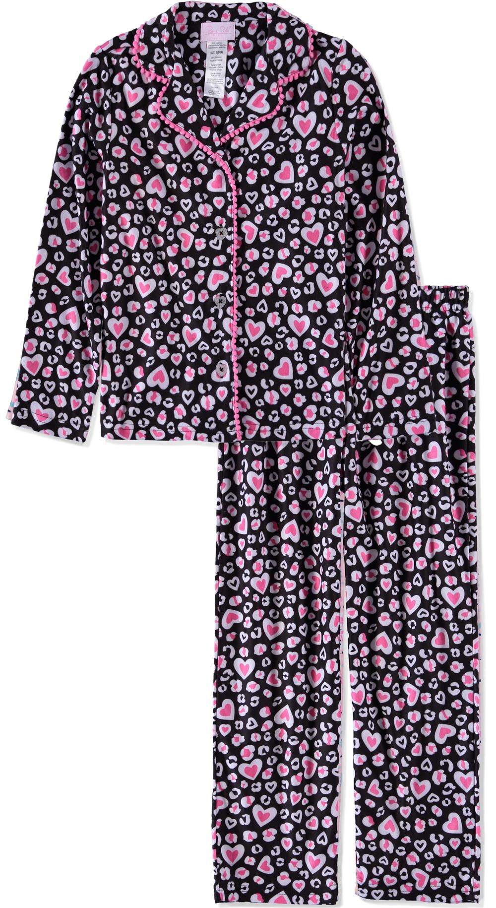Rene Rofe Girls' Pajamas – 4 Piece Short Sleeve Sleep Shirt Nightgown  (4-16) 