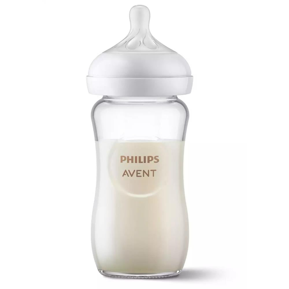 Philips AVENT Natural Glass Baby Bottle, Clear, 4 Oz