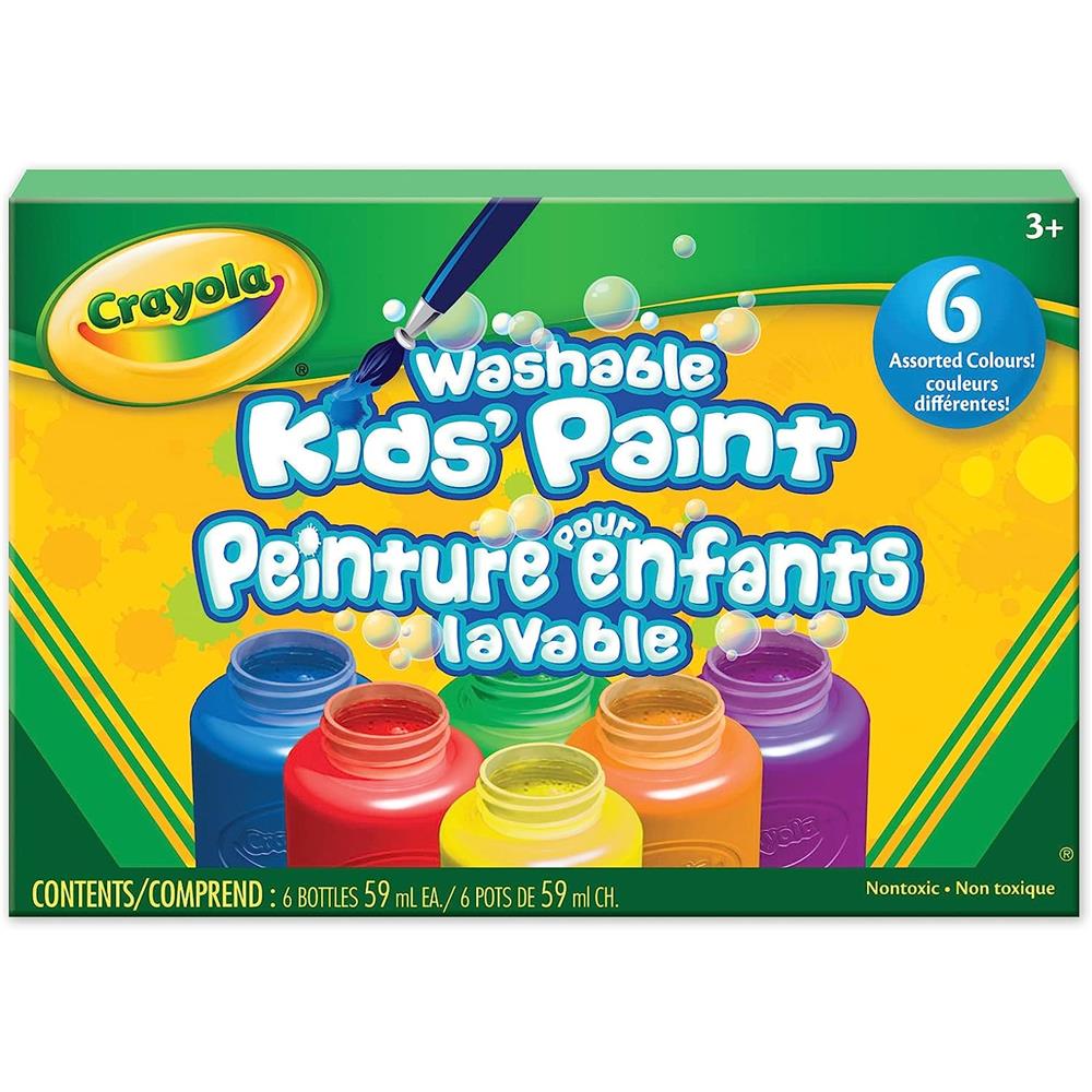 Crayola Washable Kids 2 oz Paint Bottles, Assorted Colors, 10 Each 3 Pack