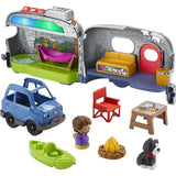 Fisher Price Little People Light-Up Learning Camper, 2-in-1 Vehicle and Interactive playset with Lig