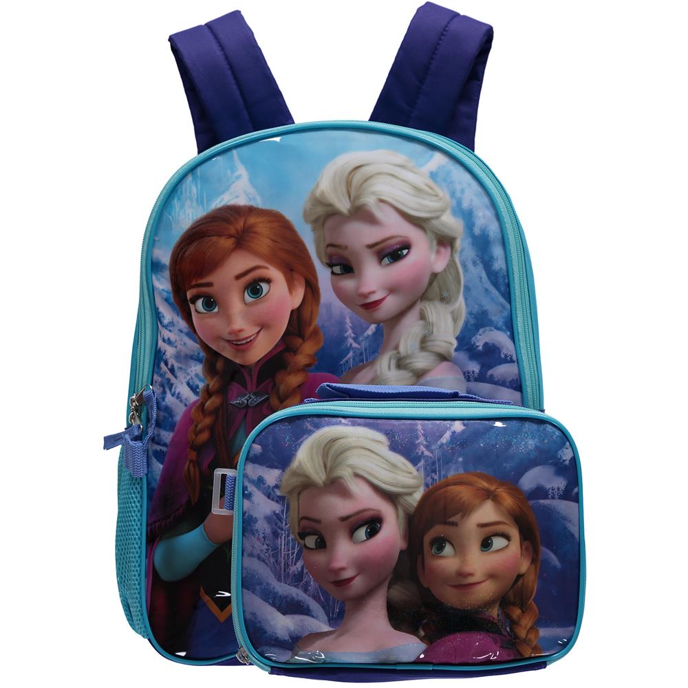 Girls Frozen Elsa Anna 16 Backpack, Lunch Bag & Sandwich Box