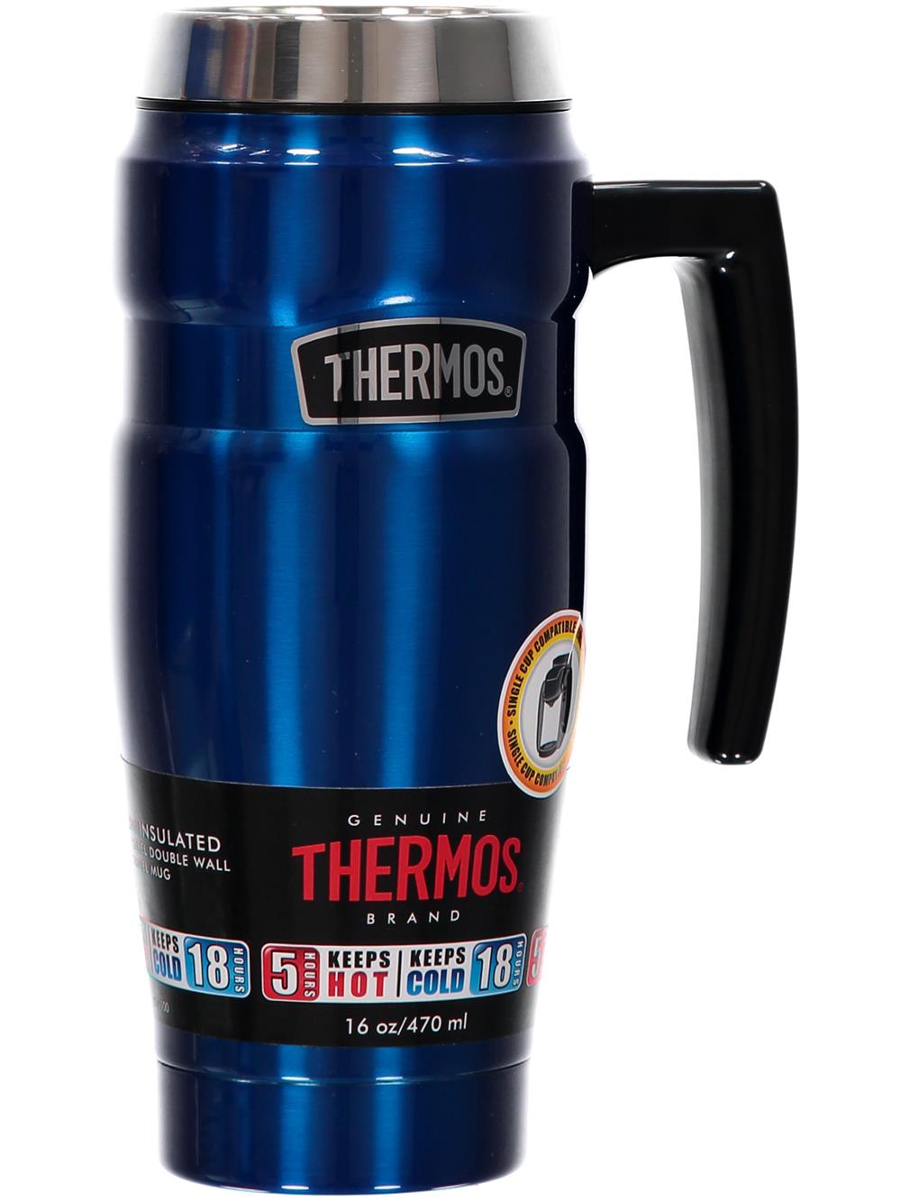 New THERMOS Stainless King S/Steel Vacuum Insulated Travel Mug 470ml with  Handle