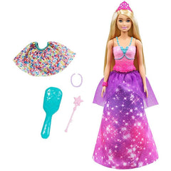 Barbie Dreamtopia Princess Doll, 12-inch, Blonde with Purple Hairstreak  Wearing Pink Skirt and Tiara, for 3 to 7 Year Olds