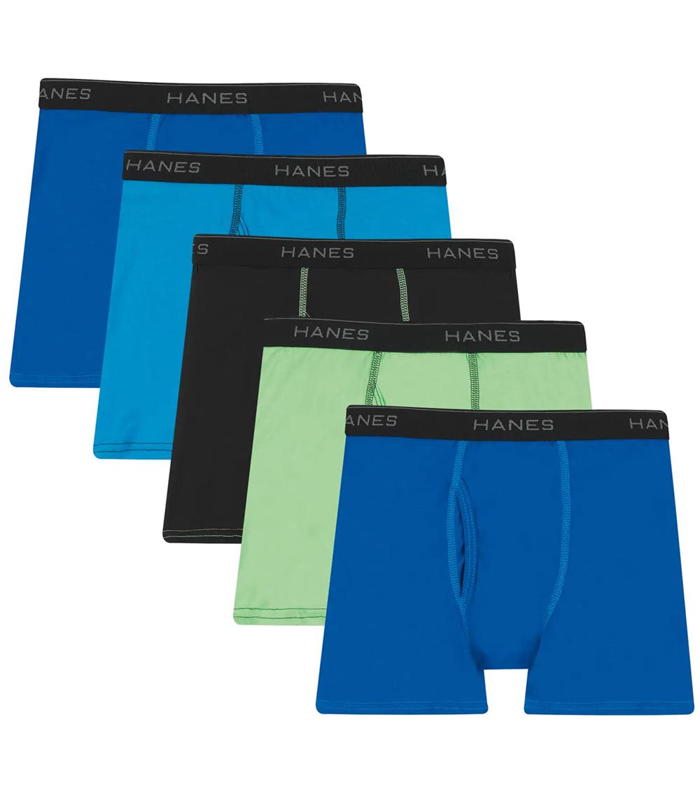 Hanes Mens Tagless Boxer Briefs 6 Pack, 2XL, Assorted