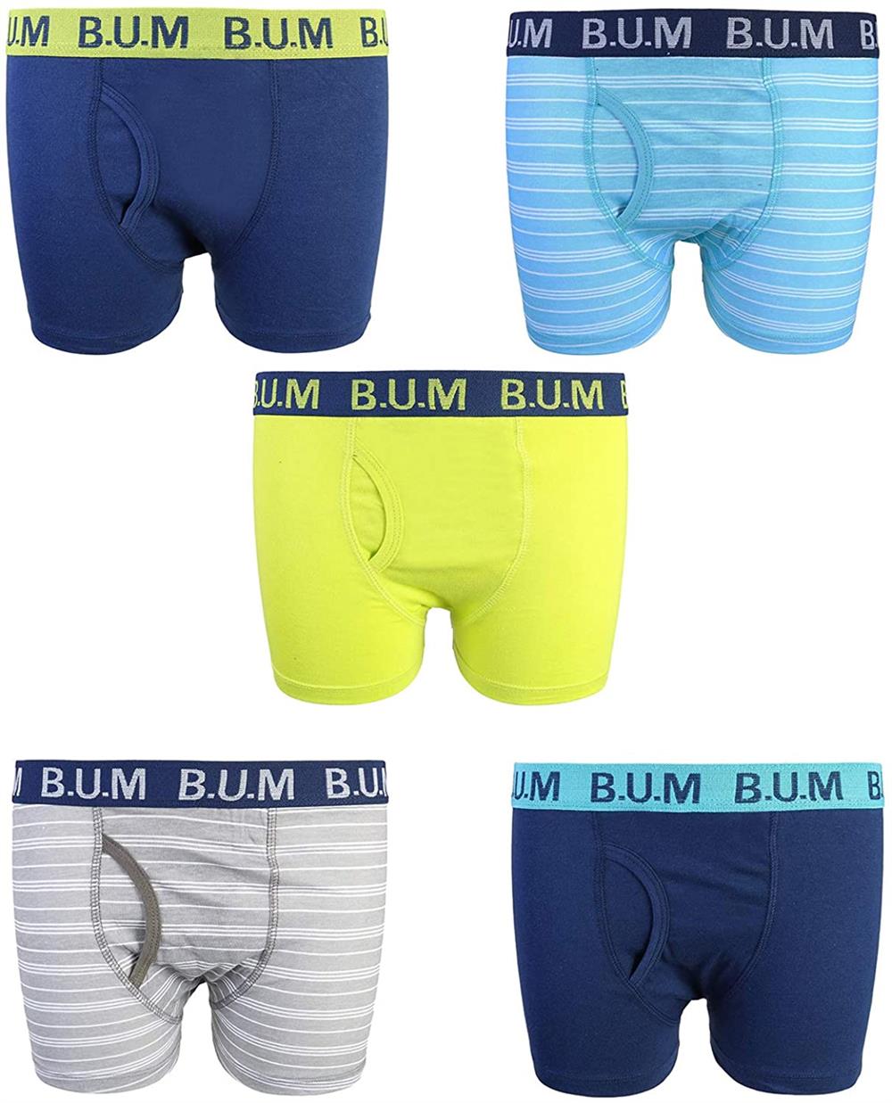 B.U.M. Equipment Boys' Underwear - Light Blue & Black Boxer Briefs - Set of  Five - Yahoo Shopping