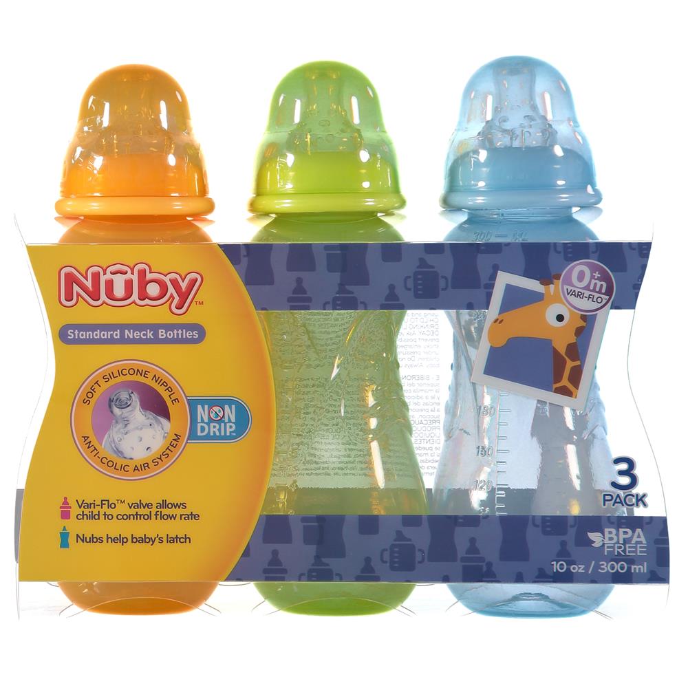 Nuby Printed Non-Drip Bottle 1 Pack of 1 Bottle 8 Ounce Colors May Vary  Colors