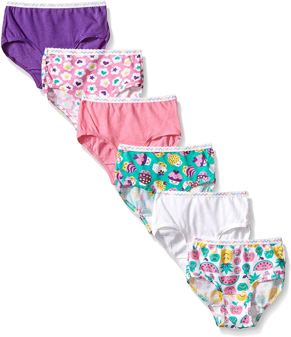 Girls 100% Cotton Assorted Printed Underwear Size 12 - at