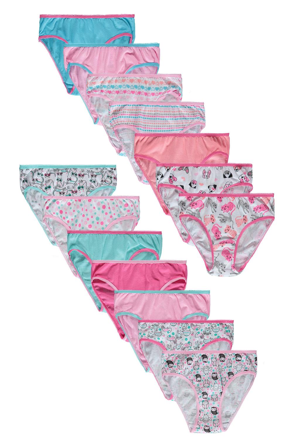 Rene Rofe Girls' Soft Cotton Bikini Underwear Panties (14 Pack