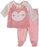 Bon Bebe Girls 0-9 Months Plush Animal Pant Set