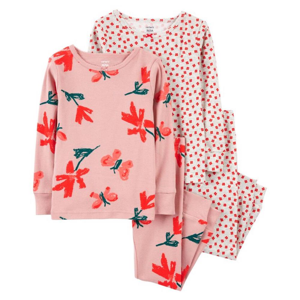 Carters Girls 0 Months-4T 4-Piece Floral 100% Snug Fit Cotton PJs – S&D Kids