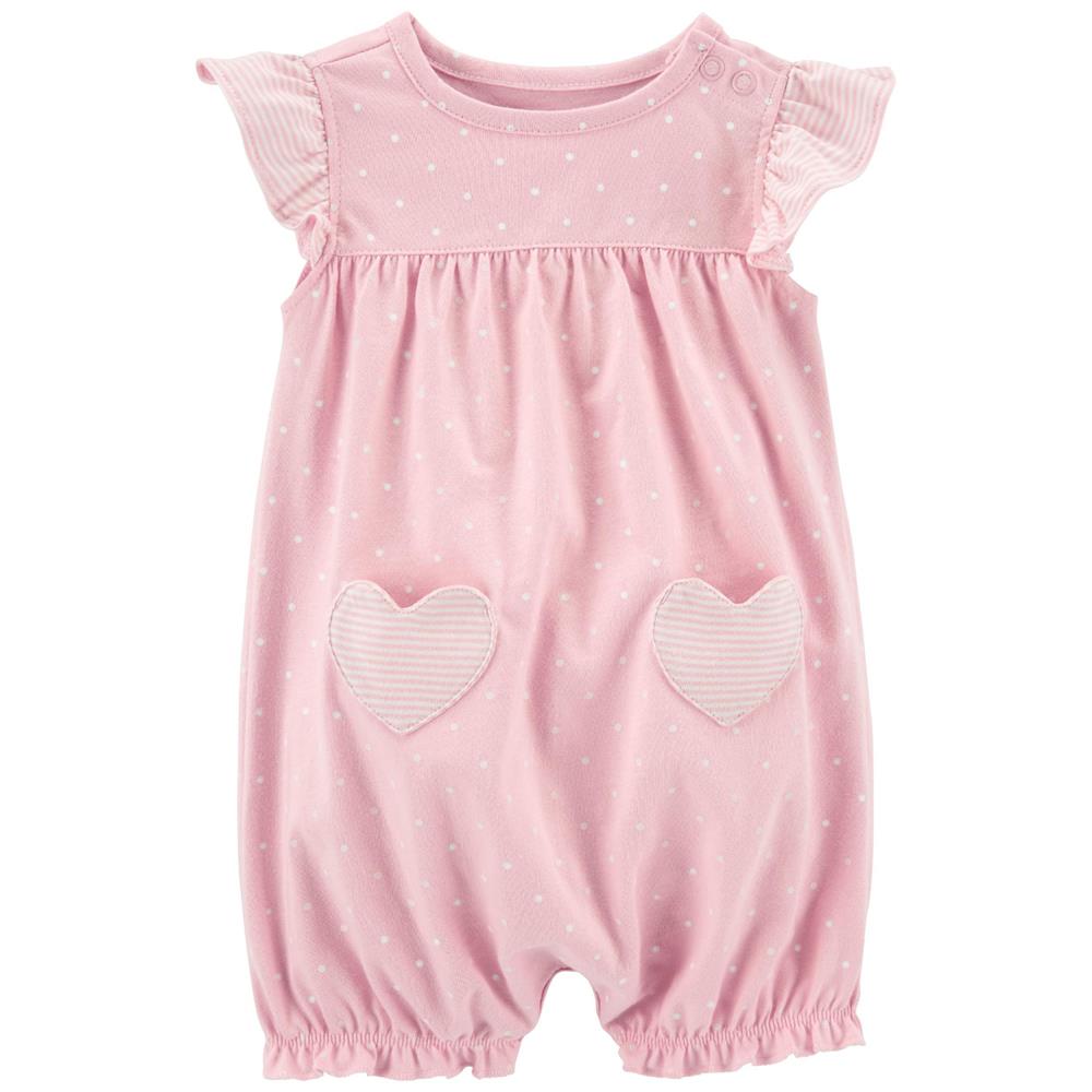 Heart Pocket Pink Romper at  –