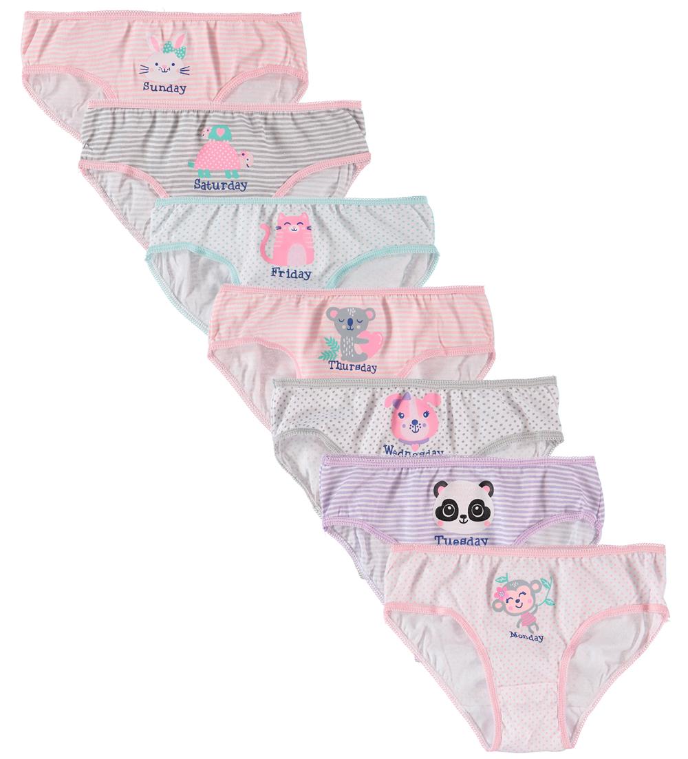 Rene Rofe Girls' 7-Pack Brief Panties - pink/multi, 6 - 6x (Little
