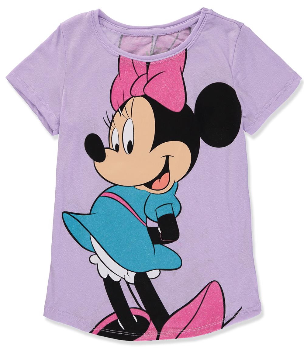 Disney Girls 4-14 Minnie T-Shirt Sleeve – Kids Screen S&D Mouse Short Print