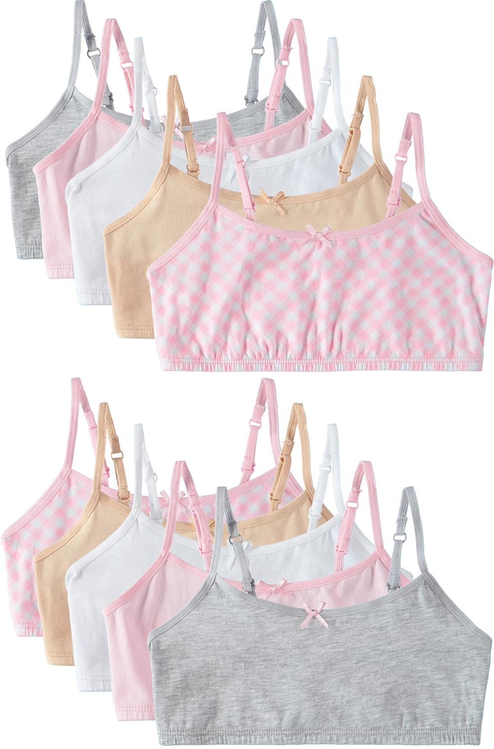 Delia*s Girl 2-Pack Bras w/ Removable Pads Size 7/8 Pink And Gray