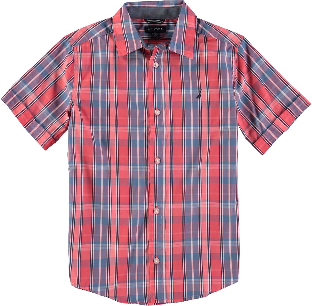 Nautica Boys 8-20 Plaid Short Sleeve Woven Shirt – S&D Kids